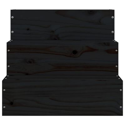 vidaXL Schody pre domáce zvieratá čierne 40x37,5x35cm masívna borovica