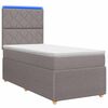 vidaXL LED boxspring posteľ s matracom Sivohned&aacute; 90 x 190 cm L&aacute;tka