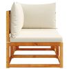 vidaXL Záhradná pohovka s vankúšmi, 2-miestna, drevo, akácia a ratan