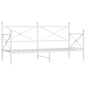 VidaXL Denn&aacute; posteľ bez matraca Biela 90x200 cm Oceľ
