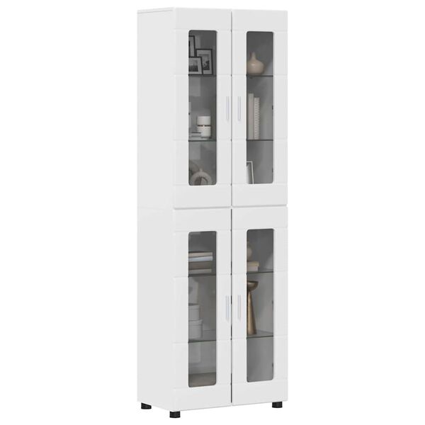 vidaXL Highboard s poličkou FLORIN Vysok&yacute; lesk bielej 60 x 35 x 182 cm