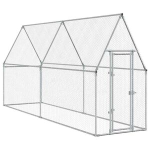 vidaXL Klietka pre kurčat&aacute; strieborn&aacute; 400x100x190 cm pozinkovan&aacute; oceľ