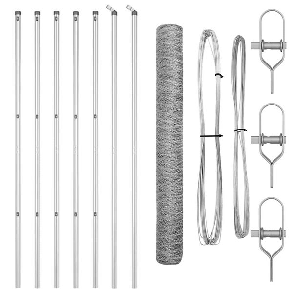 vidaXL Stĺp na plot. Strieborn&aacute; 10 x 1,4 m (36 mm pletivo) Oceľ