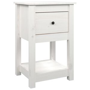 vidaXL Nočn&yacute; stol&iacute;k biely 40x35x61,5 cm mas&iacute;vne borovicov&eacute; drevo