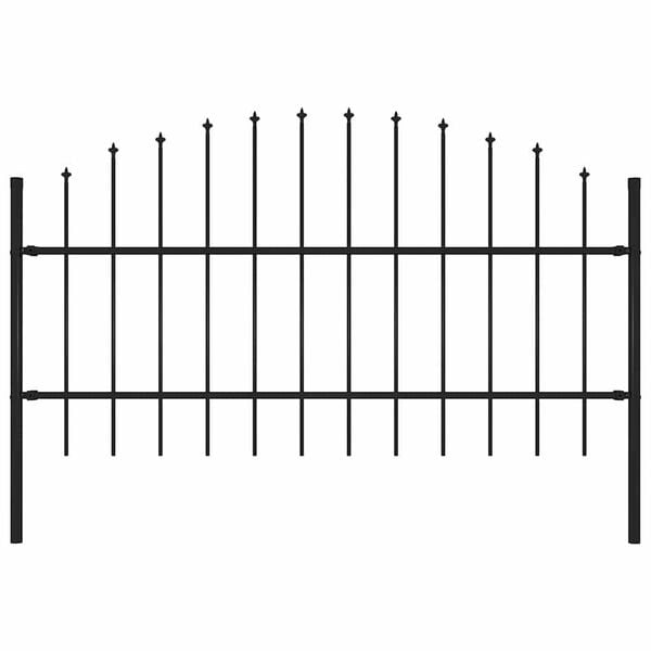 vidaXL Z&aacute;hradn&yacute; plot s vrchnou časťou z ocele 170x100 cm čierny