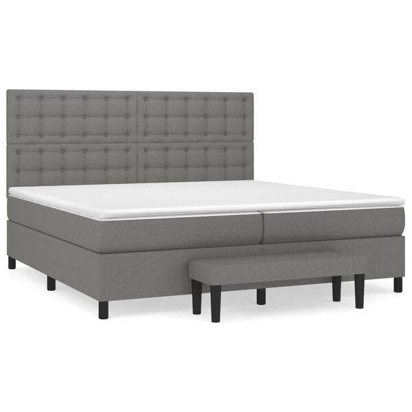 vidaXL Boxspring posteľ s matracom tmavosiv&aacute; 200x200 cm l&aacute;tka