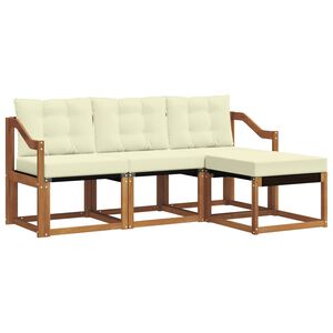 vidaXL Z&aacute;hradn&aacute; s&uacute;prava gaučov s vank&uacute;&scaron;om 4 pcs Pr&iacute;rodn&aacute; a kr&eacute;mov&aacute;