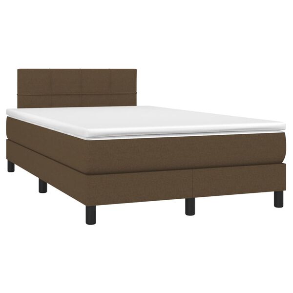 vidaXL Boxspring posteľ s matracom tmavohned&aacute; 120x200 cm l&aacute;tka