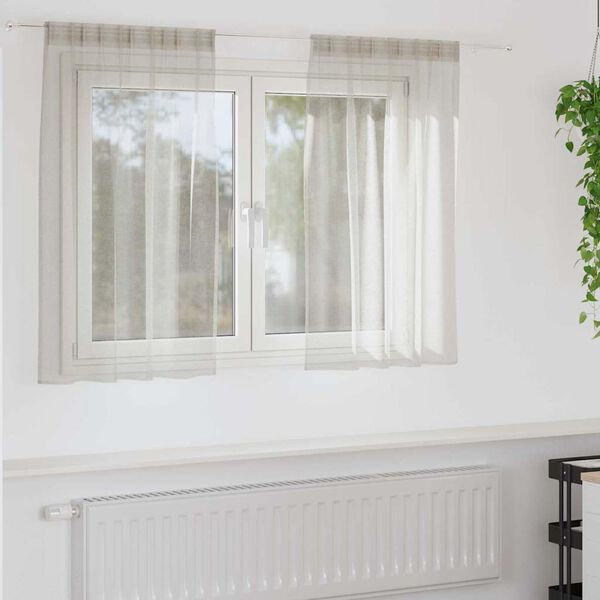 vidaXL Voile z&aacute;clona so z&aacute;clonami 2 pcs Kr&eacute;mov&aacute; 140 x 140 cm Polyester