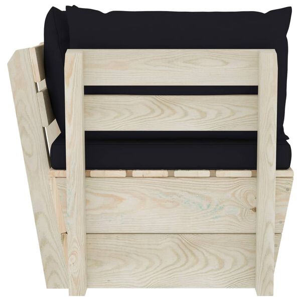 vidaXL Rohová záhradná pohovka z paliet+podložky, impregnovaný smrek