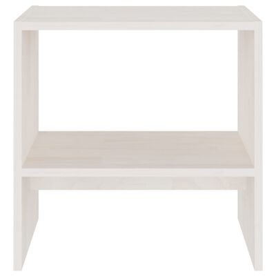 vidaXL Nočný stolík biely 40x30,5x40 cm borovicový masív