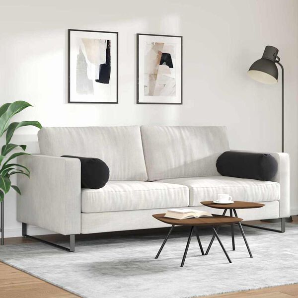 vidaXL Podložkov&eacute; vank&uacute;&scaron;e 2 pcs Čierna &Oslash; 25 x 70 cm Kord&uacute;rov&aacute; tkanina