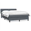 vidaXL Posteľn&yacute; r&aacute;m boxspring s matracom tmavosiv&yacute; 160x210 cm zamat