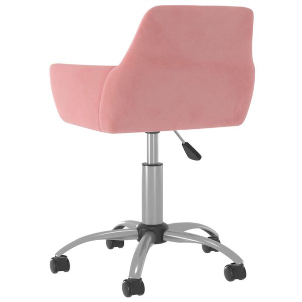vidaXL Otočn&aacute; jed&aacute;lensk&aacute; stolička ružov&aacute; zamatov&aacute;
