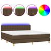 vidaXL Posteľ boxsping s matracom a LED tmavohned&aacute; 160x200 cm l&aacute;tka