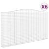 vidaXL Obl&uacute;kov&yacute; gabionov&yacute; k&ocirc;&scaron; 6 ks 400x30x220/240cm pozinkovan&eacute; železo