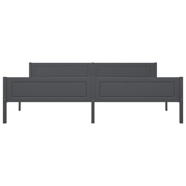 vidaXL Posteľný rám borovicový masív sivý 200x200 cm