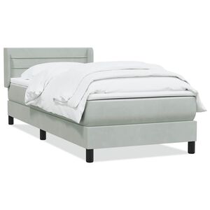 vidaXL Posteľn&yacute; r&aacute;m boxspring s matracom Svetlosiv&aacute; 80x210 cm zamat