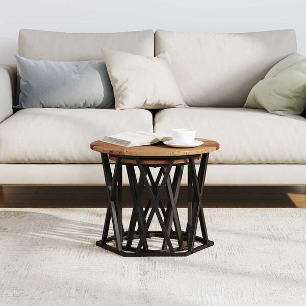 vidaXL Bočný stôl 2 pcs recyklované drevo Inžinierske drevo a oceľ