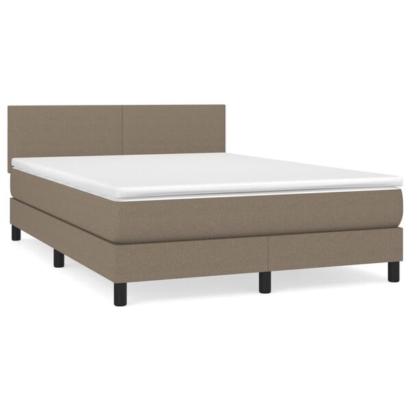 vidaXL Posteľn&yacute; r&aacute;m boxspring s matracom sivohned 140x200 cm l&aacute;tka