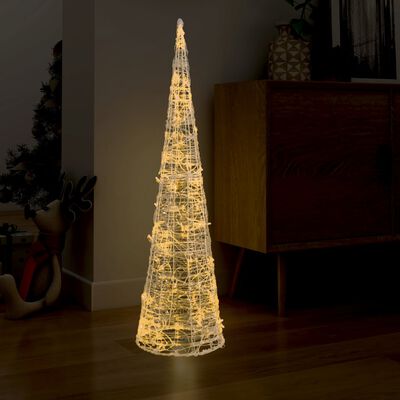 vidaXL Akrylové dekoratívne pyramídové LED svetlo teplé biele 120 cm