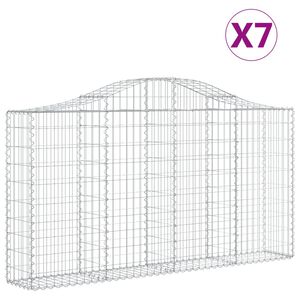 vidaXL Obl&uacute;kov&eacute; gabi&oacute;nov&eacute; ko&scaron;e 7ks 200x30x100/120cm pozinkovan&eacute; železo