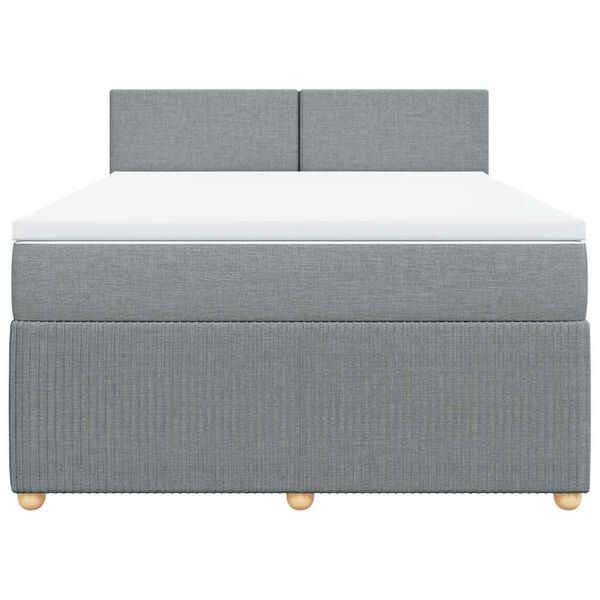 vidaXL Boxspring posteľ s matracom bledosiv&aacute; 140x200 cm l&aacute;tka