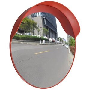 Konvexn&eacute; dopravn&eacute; zrkadlo, PC plast, oranžov&eacute; 60 cm, do exteri&eacute;ru
