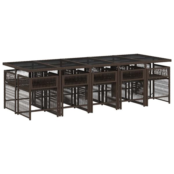 vidaXL 11-dielna z&aacute;hradn&aacute; sedacia s&uacute;prava a vank&uacute;&scaron;e hned&aacute; polyratan