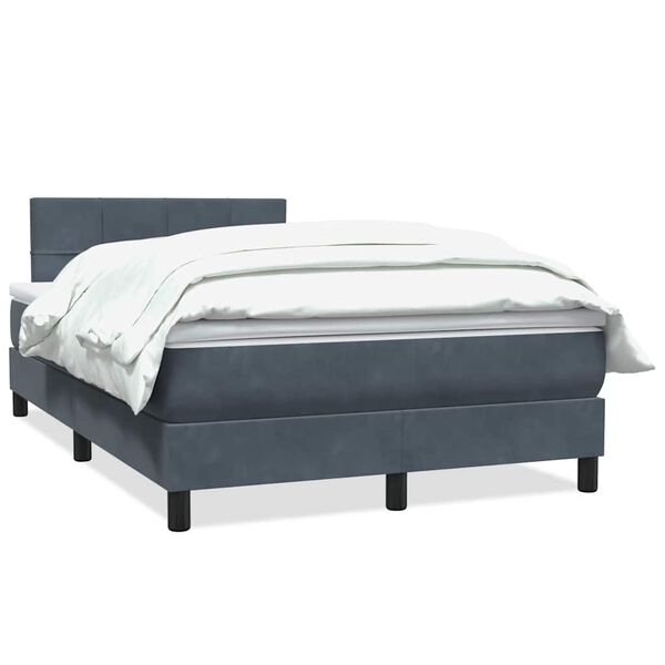 vidaXL Posteľn&yacute; r&aacute;m boxspring s matracom tmavosiv&yacute; 120x210 cm zamat