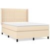 vidaXL Posteľn&yacute; r&aacute;m boxspring s matracom kr&eacute;mov&yacute; 140x200 cm l&aacute;tka