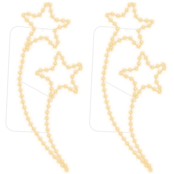 vidaXL Sveteln&aacute; reťaz v tvare hviezdy 2 ks, tepl&aacute; biela 125,5x53x4,5cm