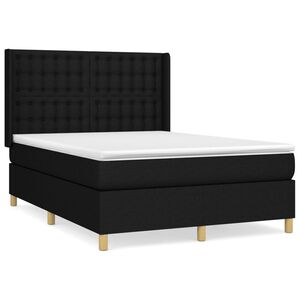 vidaXL Boxspring posteľ s matracom čierny 140x190 cm l&aacute;tka