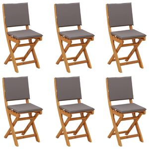 vidaXL Z&aacute;hradn&eacute; bistro stoličky 6 pcs Tmavosiv&aacute; 38 x 46 x 85 cm