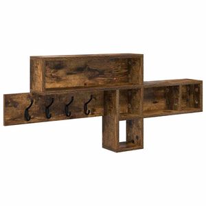 vidaXL Ve&scaron;iak na stenu N&aacute;stenn&aacute; mont&aacute;ž Dymov&aacute; dub 100 x 12 x 43,5 cm