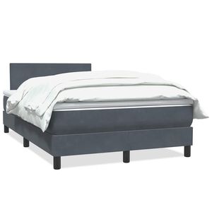 vidaXL Posteľn&yacute; r&aacute;m boxspring s matracom tmavosiv&yacute; 120x220 cm zamat