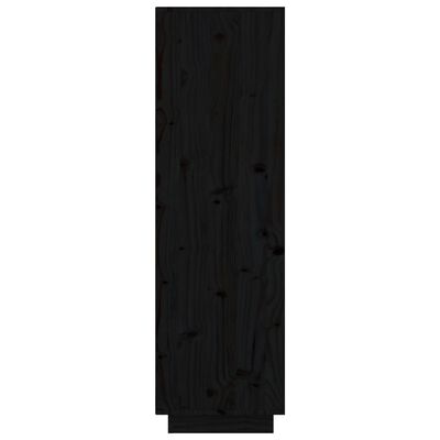 vidaXL Vysoká skrinka čierna 74x35x117 cm masívna borovica