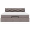 VidaXL Osmanská posteľ s matracom a LED diódami Taupe 160x200 cm Látka