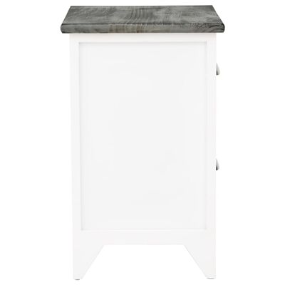vidaXL Nočný stolík, sivo biely 38x28x45 cm, drevo paulovnie