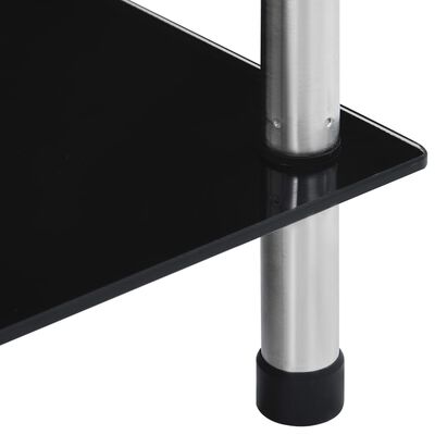 vidaXL Regál s 5 policami, čierny 40x40x130 cm, tvrdené sklo