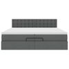vidaXL Osmanský rám postele s matracmi tmavosivá 200x200 cm látka