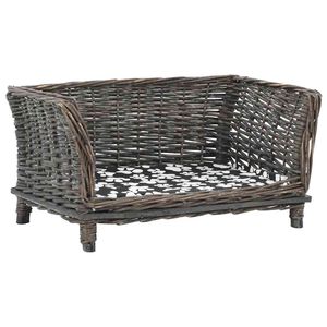 vidaXL Ko&scaron;&iacute;k pre psa s vank&uacute;&scaron;om, siv&yacute; 50x33x30 cm, pr&iacute;rodn&aacute; vŕba