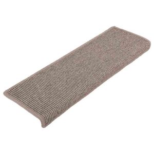 vidaXL Schodov&eacute; rohože 15 ks 65x21x4 cm tmavob&eacute;žov&eacute; s obdĺžnikov&yacute;m okrajom