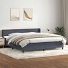 vidaXL Posteľn&yacute; r&aacute;m boxspring s matracom tmavosiv&yacute; 180x210 cm zamat
