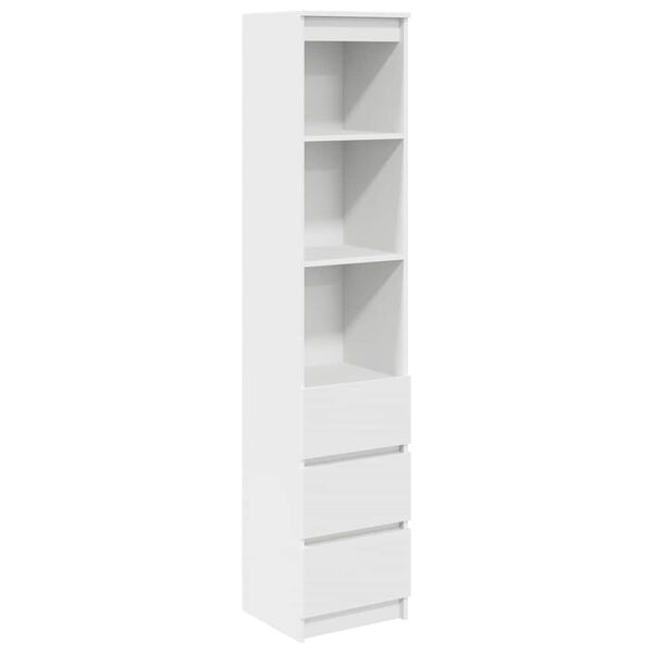 vidaXL Highboard White 37,5x35x180 cm Konštruktérske drevo