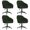 vidaXL Otočn&eacute; jed&aacute;lensk&eacute; stoličky 4 ks tmavozelen&eacute; zamatov&eacute;