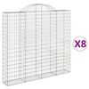 vidaXL Obl&uacute;kov&eacute; gabi&oacute;nov&eacute; ko&scaron;e 8ks 200x30x180/200cm pozinkovan&eacute; železo