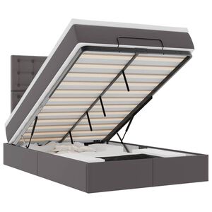 vidaXL Osmansk&yacute; r&aacute;m postele s matracom siv&aacute; 120x190 cm umel&aacute; koža