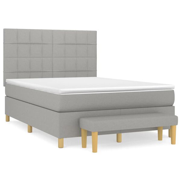 vidaXL Boxspring posteľ s matracom bledosiv&yacute; 140x190 cm l&aacute;tka