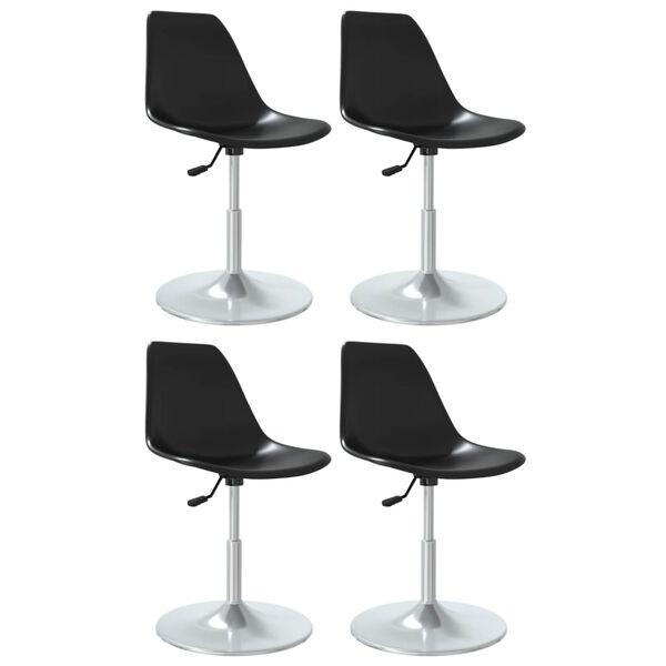 vidaXL Otočn&eacute; jed&aacute;lensk&eacute; stoličky 4 ks čierne PP